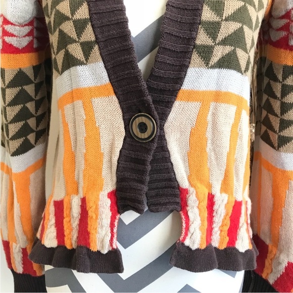Sparrow Cardigan Tribal One Button - Picture 2 of 7